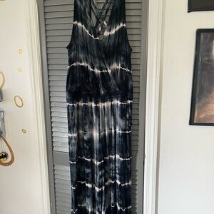 Elegant Black and White Tie-Dye romper